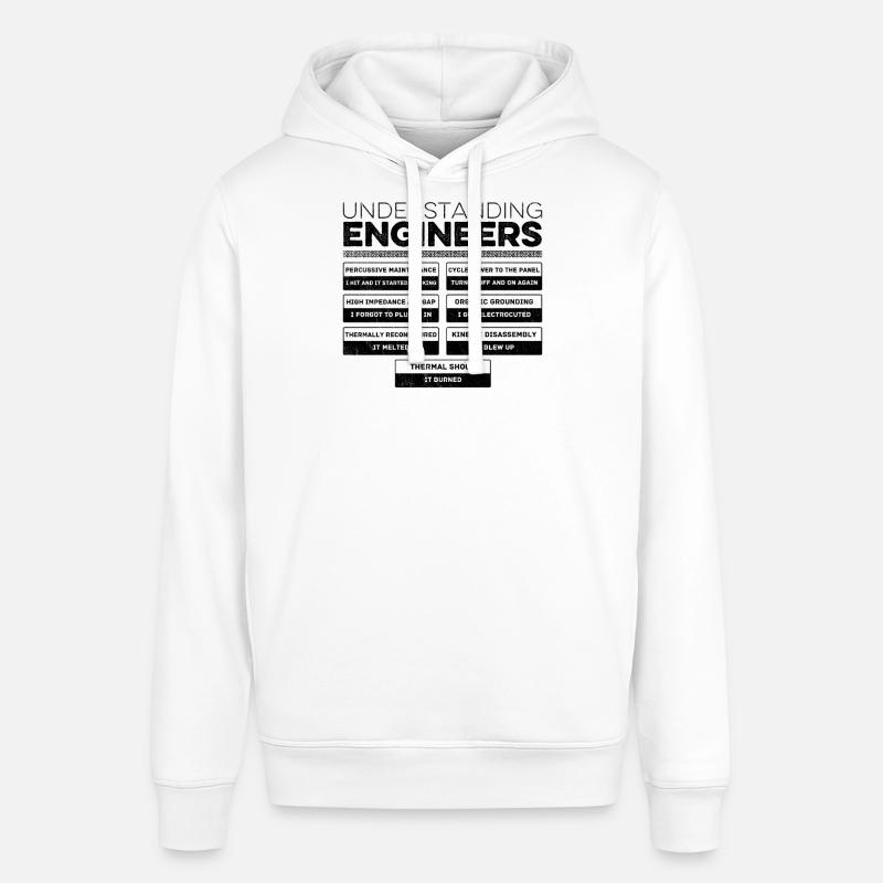 Understanding Engineers - Cool Sarcastic Engineer - Stanley/Stella SOUNDER Unisex Hoodie - white