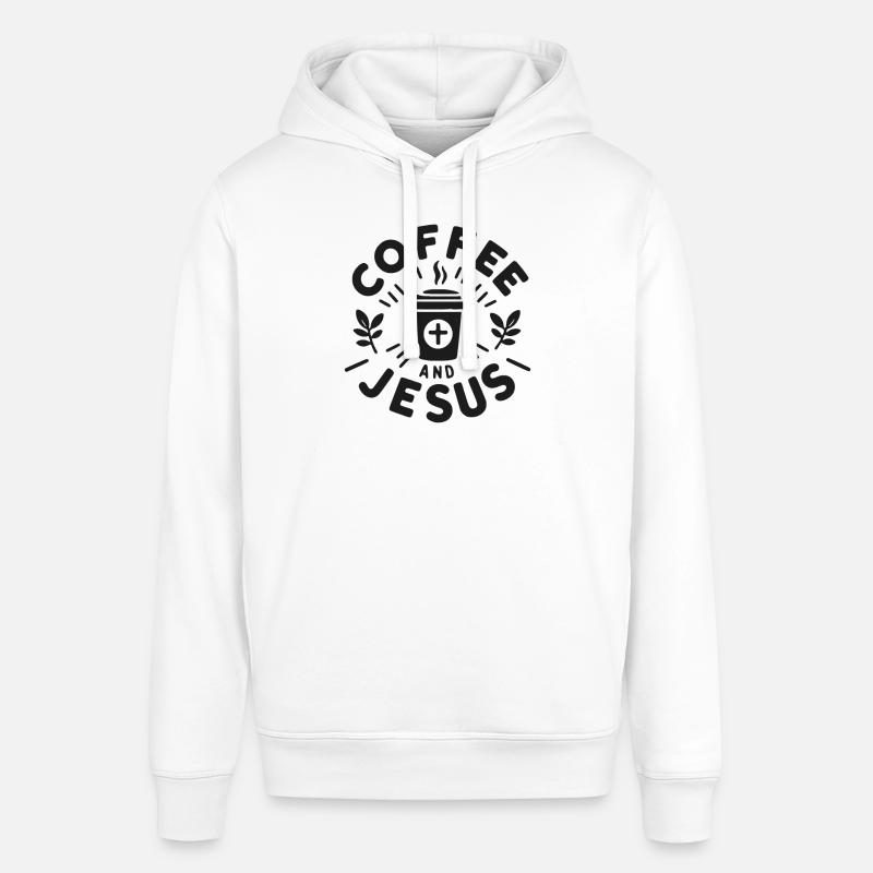 Le café et Jésus - Sweat à capuche SOUNDER Stanley/Stella Unisexe - blanc