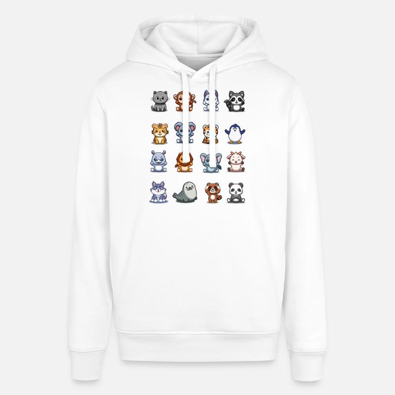 Animaux mignons Chibi.Chaton et amis - Sweat à capuche SOUNDER Stanley/Stella Unisexe - blanc