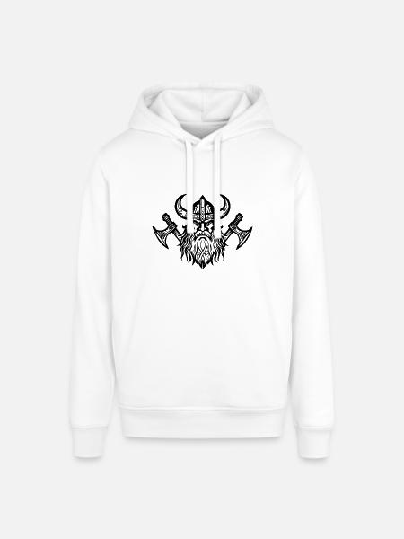 Wikinger mit Axt und Helm - Stanley/Stella Unisex Hoodie SOUNDER - Weiß