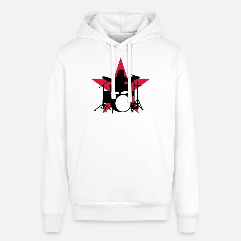drummer_e_2c - Sweat à capuche SOUNDER Stanley/Stella Unisexe - blanc