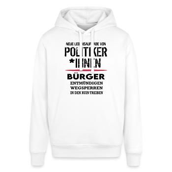 Politik Bundesbürger Ruin SPD CDU Scheisse - Stanley/Stella Unisex Hoodie SOUNDER - Weiß - Vorne - Alina (178cm) & Michal (187cm)