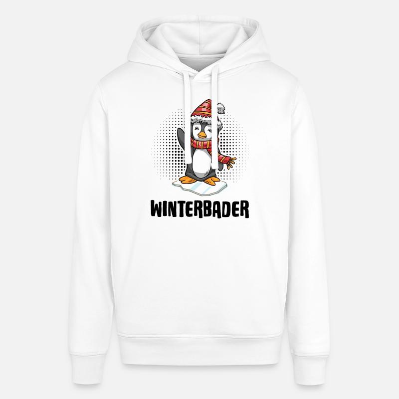 Winterbader Pinguin Eisbader Eisbad - Stanley/Stella Unisex Hoodie SOUNDER - Weiß