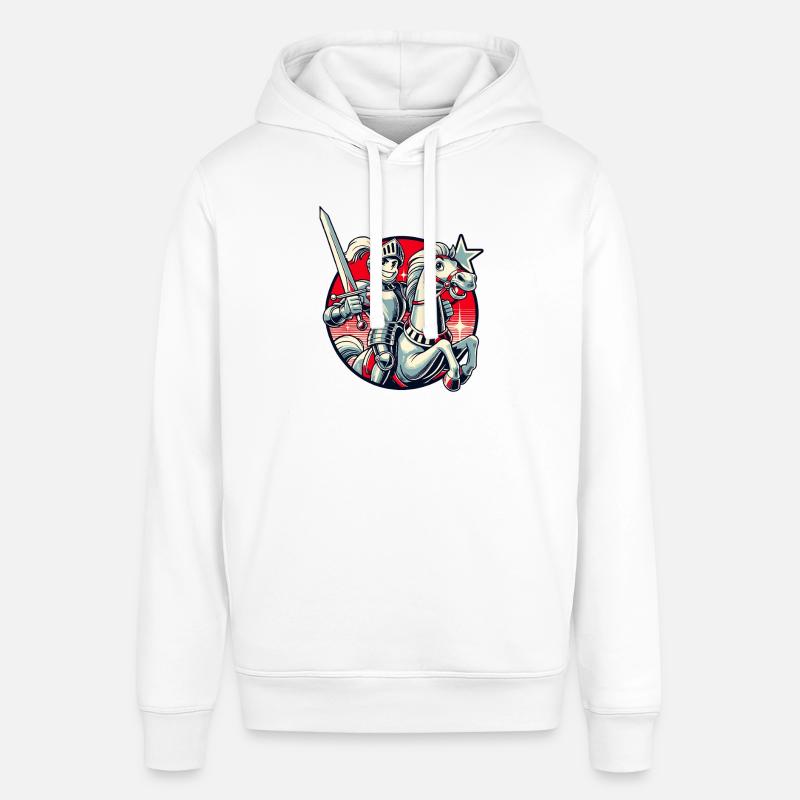 Chevalier médiéval sur son cheval - Sweat à capuche SOUNDER Stanley/Stella Unisexe - blanc