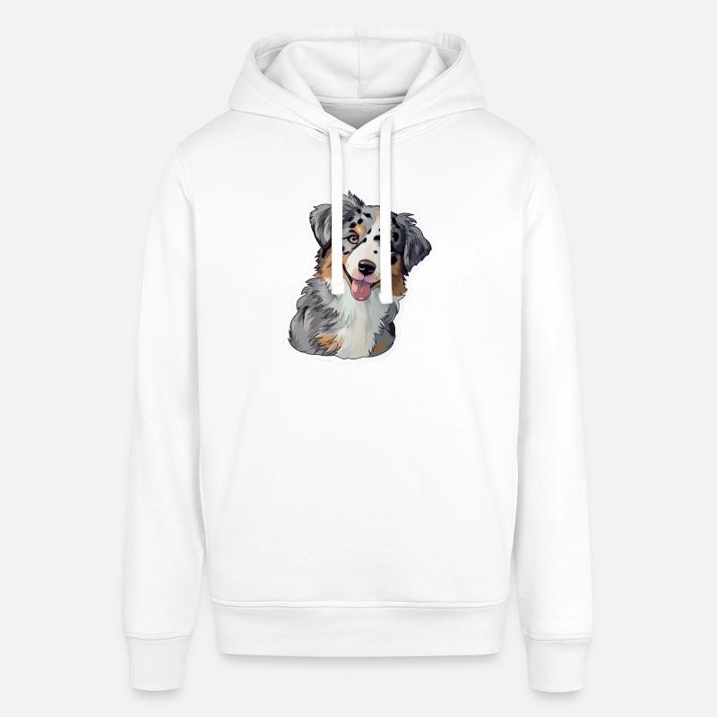 Mignon chiot berger australien - Sweat à capuche SOUNDER Stanley/Stella Unisexe - blanc