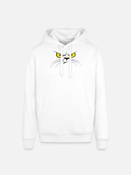Katze Katzen Katzengesicht böse - Stanley/Stella Unisex Hoodie SOUNDER - Weiß