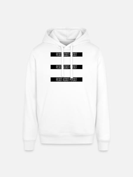 Resist Assist Persist Activism Motivation Logo - Stanley/Stella SOUNDER Unisex Hoodie - white