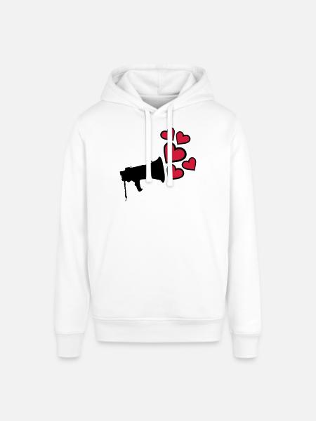 Dear Megafon Heart Design - Stanley/Stella SOUNDER Unisex Hoodie - white