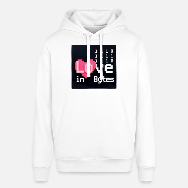 L’amour en octets Pixel Art - Sweat à capuche SOUNDER Stanley/Stella Unisexe - blanc
