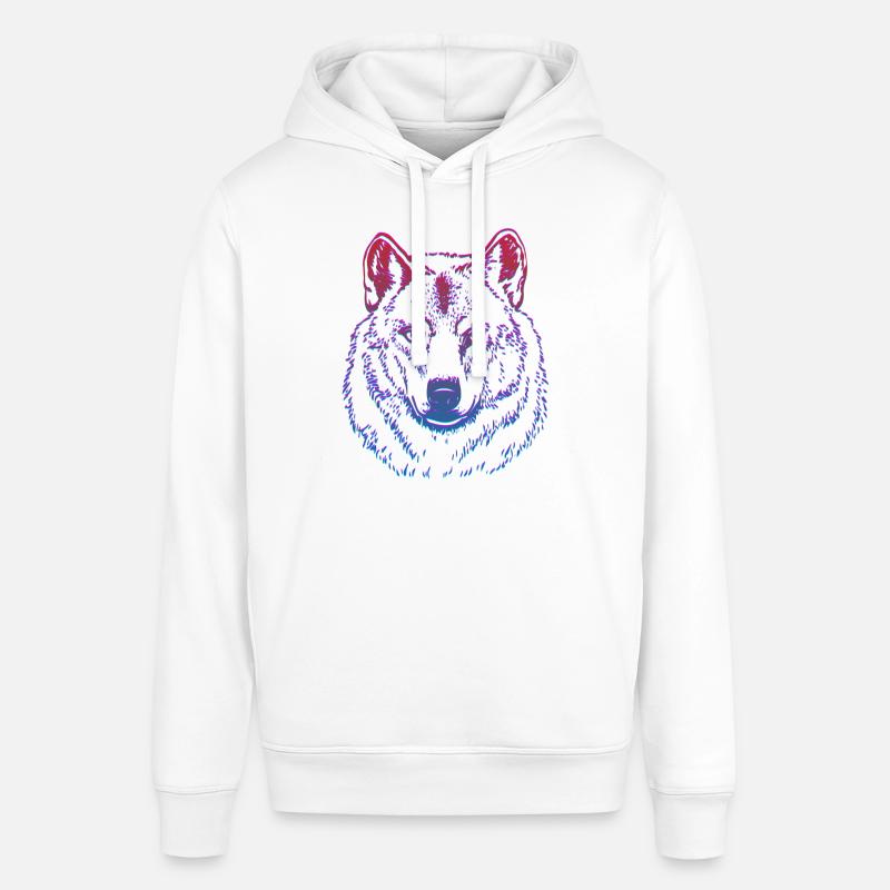Wolf tête Graffiti - Sweat à capuche SOUNDER Stanley/Stella Unisexe - blanc