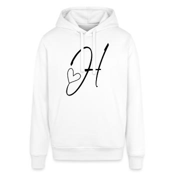 Letter H Letter H Calligraphy - Stanley/Stella SOUNDER Unisex Hoodie - white - Front - Alina (178cm) & Michal (187cm)