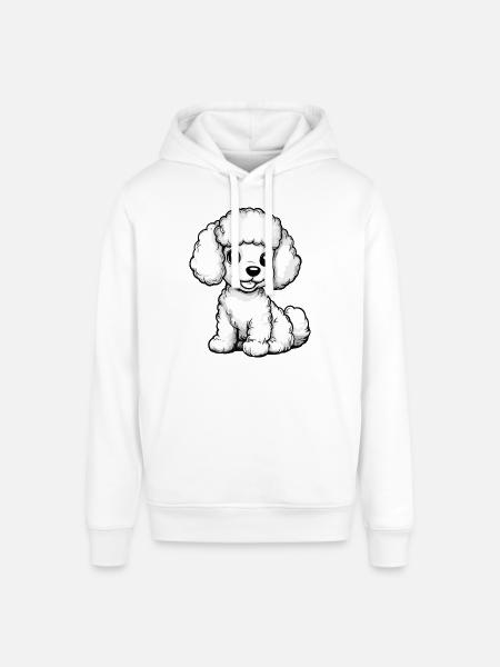Poodle Dog Comic Cute - Stanley/Stella SOUNDER Unisex Hoodie - white