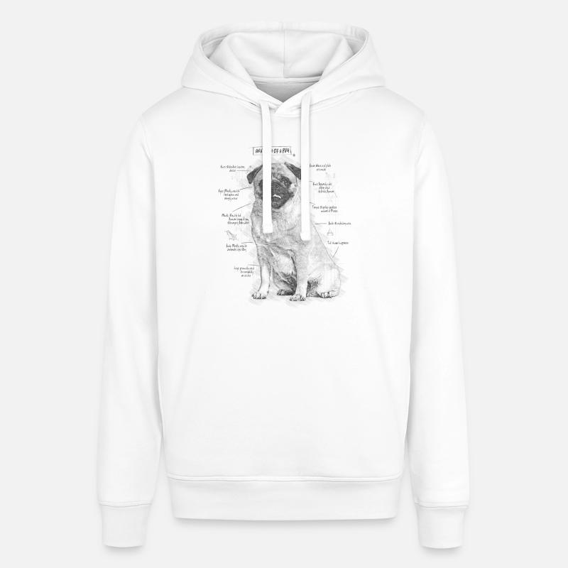 Anatomie d’un carlin - Sweat à capuche SOUNDER Stanley/Stella Unisexe - blanc