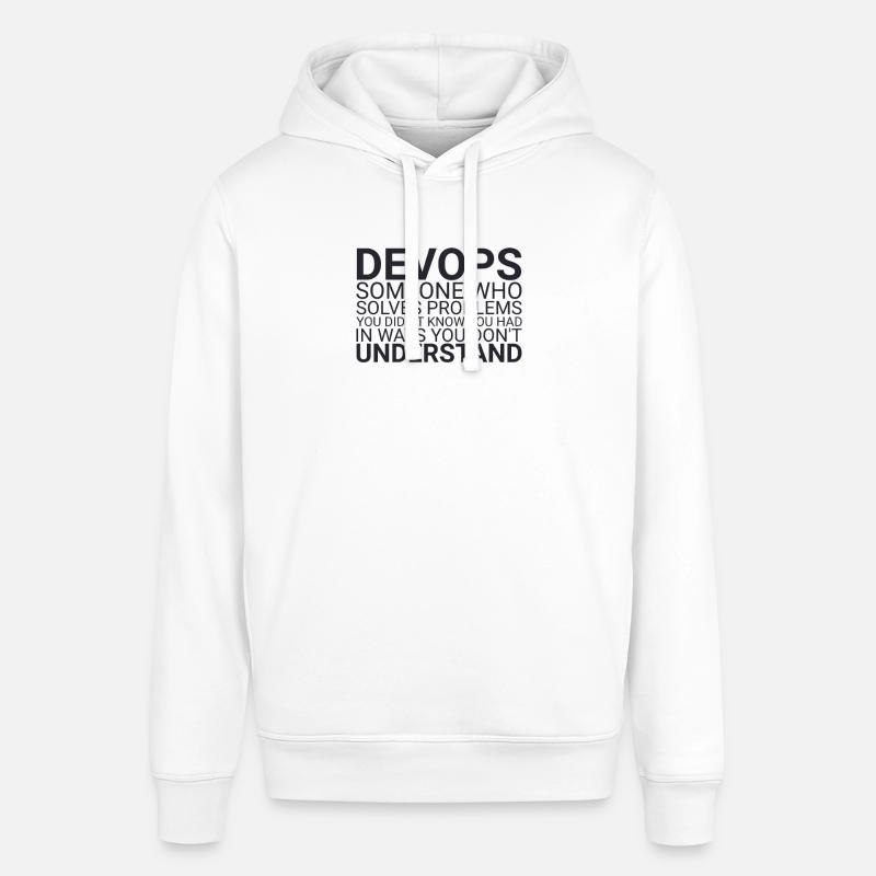 "DevOps Problem | Softwareentwicklung" - Stanley/Stella Unisex Hoodie SOUNDER - Weiß