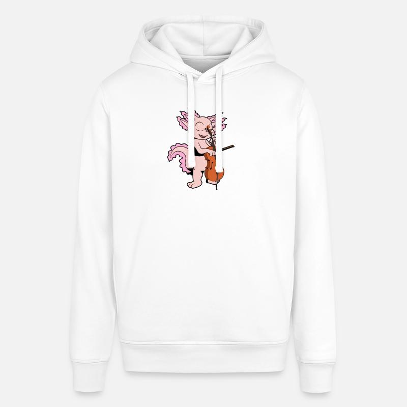 Comic Axolotl joue du violoncelle - Sweat à capuche SOUNDER Stanley/Stella Unisexe - blanc