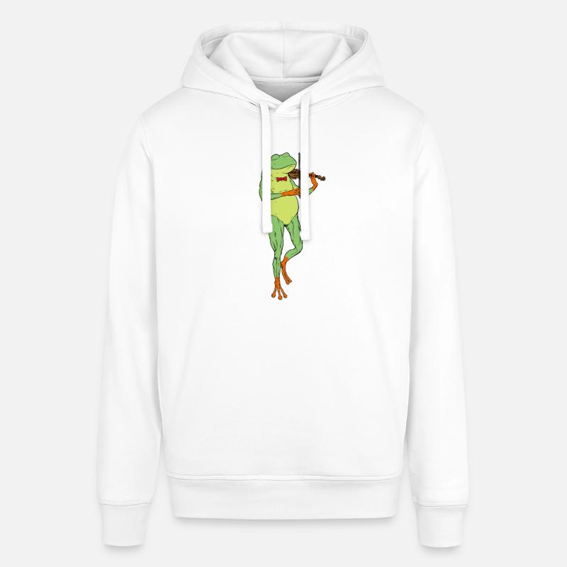 Comic Frog joue du violon - Sweat à capuche SOUNDER Stanley/Stella Unisexe - blanc