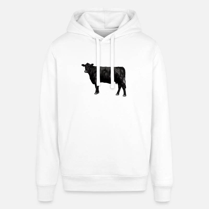 Dessin d’une vache Black Angus - Sweat à capuche SOUNDER Stanley/Stella Unisexe - blanc