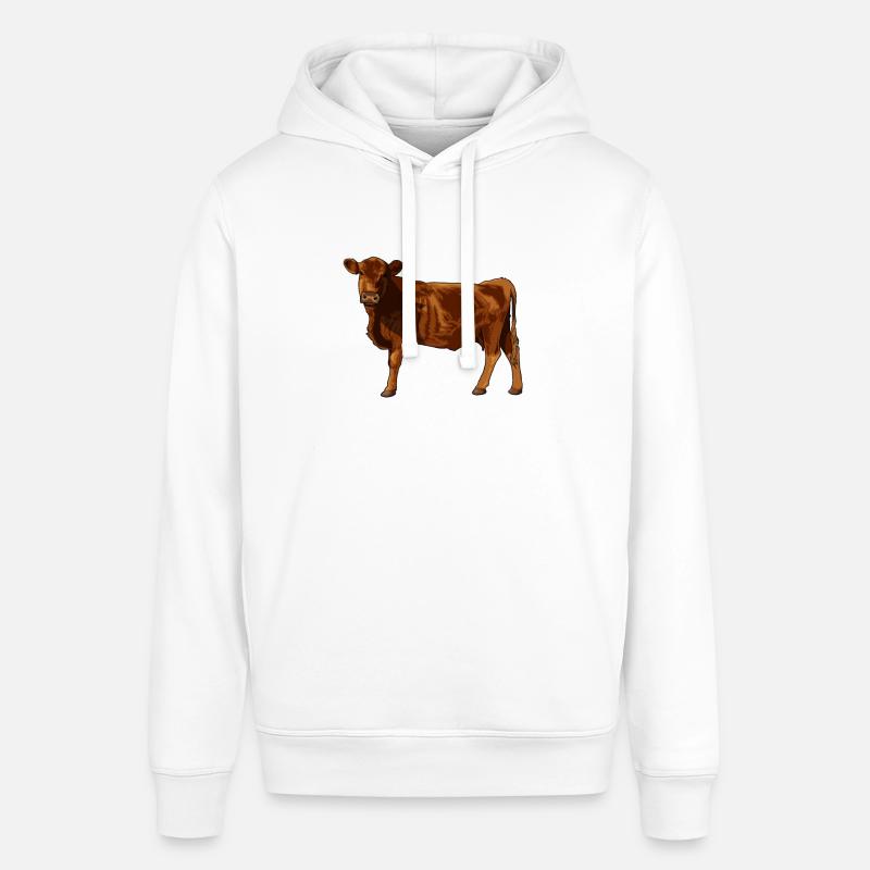 Dessin d’un Angus rouge - Sweat à capuche SOUNDER Stanley/Stella Unisexe - blanc