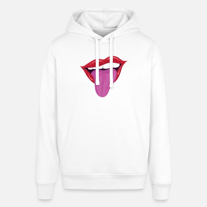 Lèvres coquines avec la langue - Sweat à capuche SOUNDER Stanley/Stella Unisexe - blanc