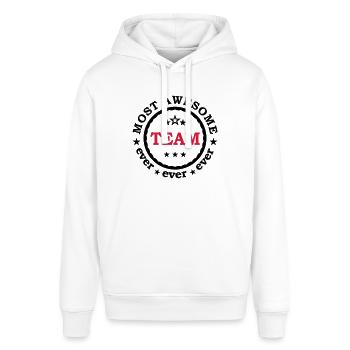 Team awesome - Beste Mannschaft aller Zeiten - Stanley/Stella Unisex Hoodie SOUNDER - Weiß - Vorne - Alina (178cm) & Michal (187cm)
