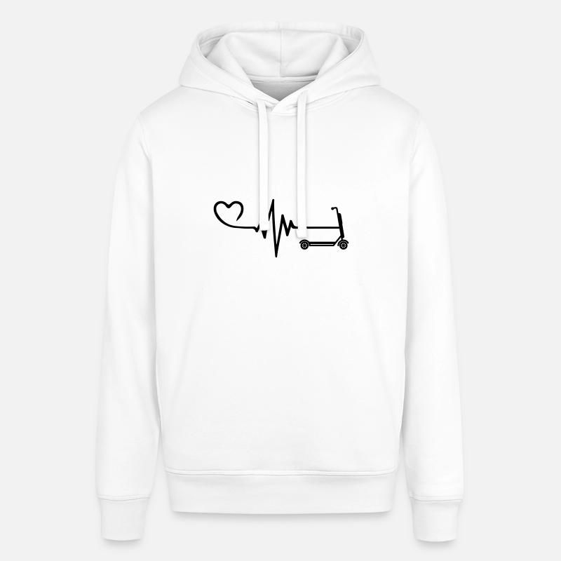 E-scooter pulse coeur amour - Sweat à capuche SOUNDER Stanley/Stella Unisexe - blanc