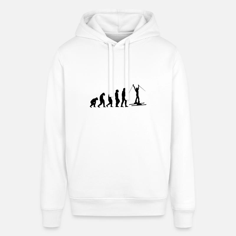 Evolution and Skiing - - Stanley/Stella SOUNDER Unisex Hoodie - white