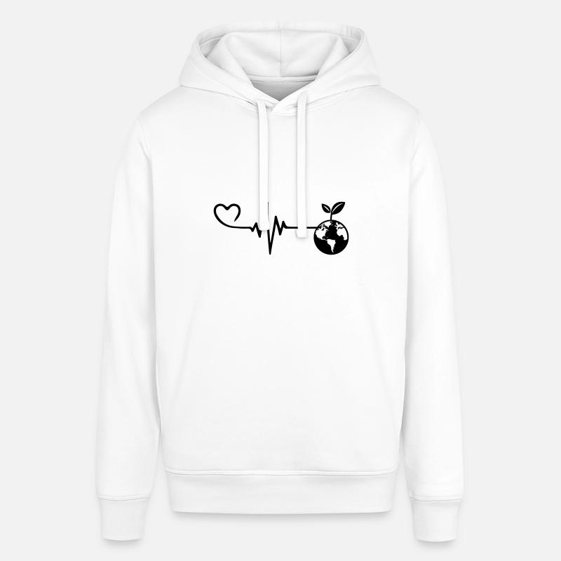 Planète Terre Pulse Heart Love - Sweat à capuche SOUNDER Stanley/Stella Unisexe - blanc