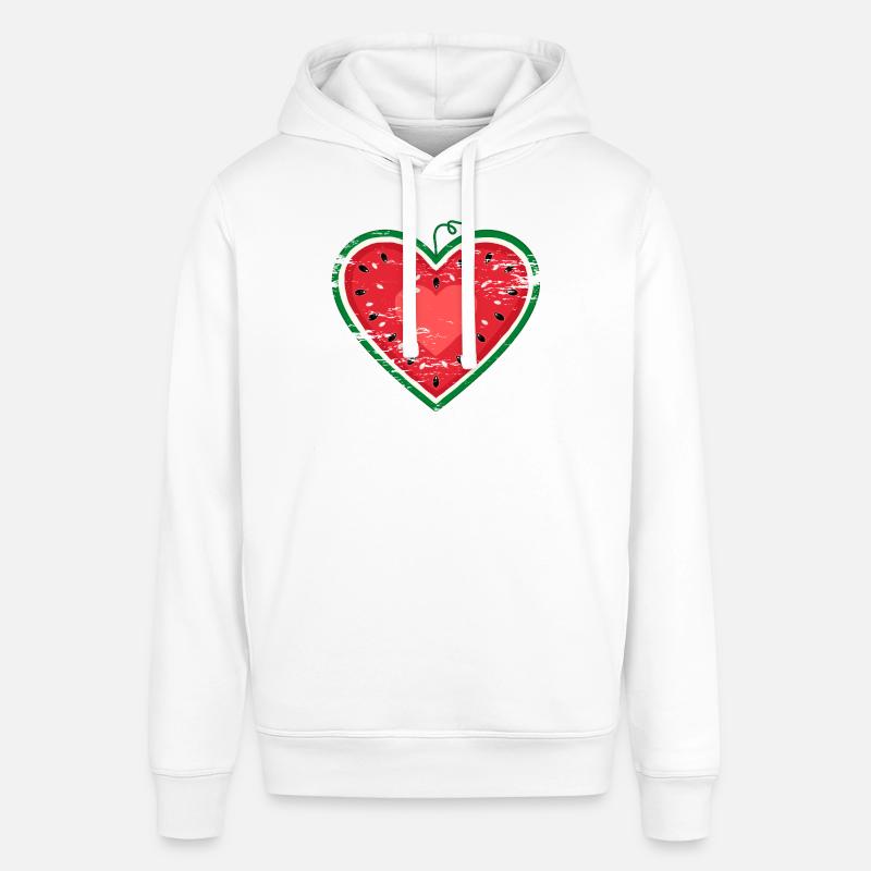 Coeur design pastèque utilisé - Sweat à capuche SOUNDER Stanley/Stella Unisexe - blanc