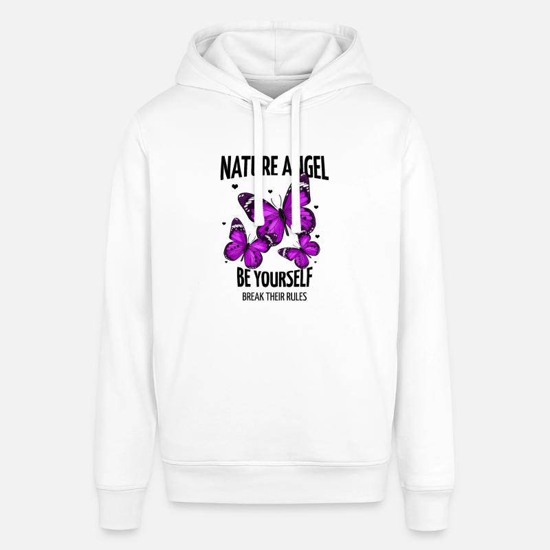 Papillon - Papillon violet avec lettrage - Sweat à capuche SOUNDER Stanley/Stella Unisexe - blanc