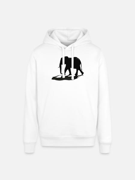 Elephant Silhouette - Stanley/Stella SOUNDER Unisex Hoodie - white