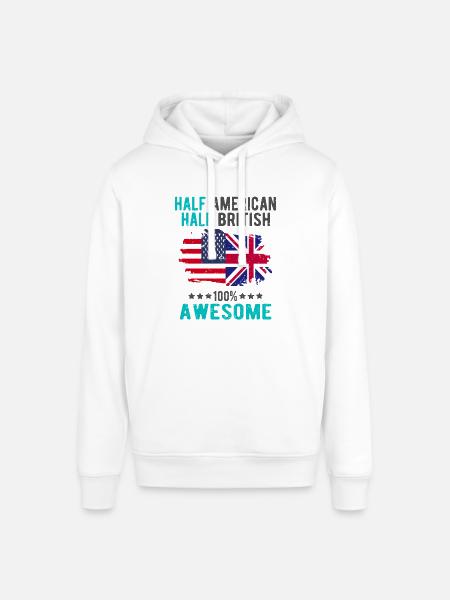 Half American Half British - Stanley/Stella SOUNDER Unisex Hoodie - white