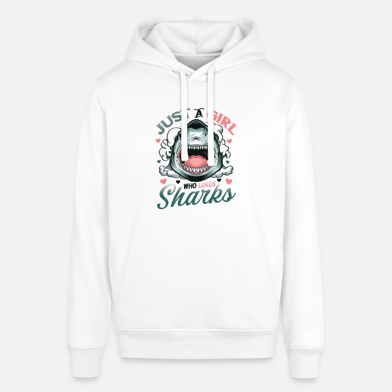 Fille qui aime les requins - Sweat à capuche SOUNDER Stanley/Stella Unisexe - blanc