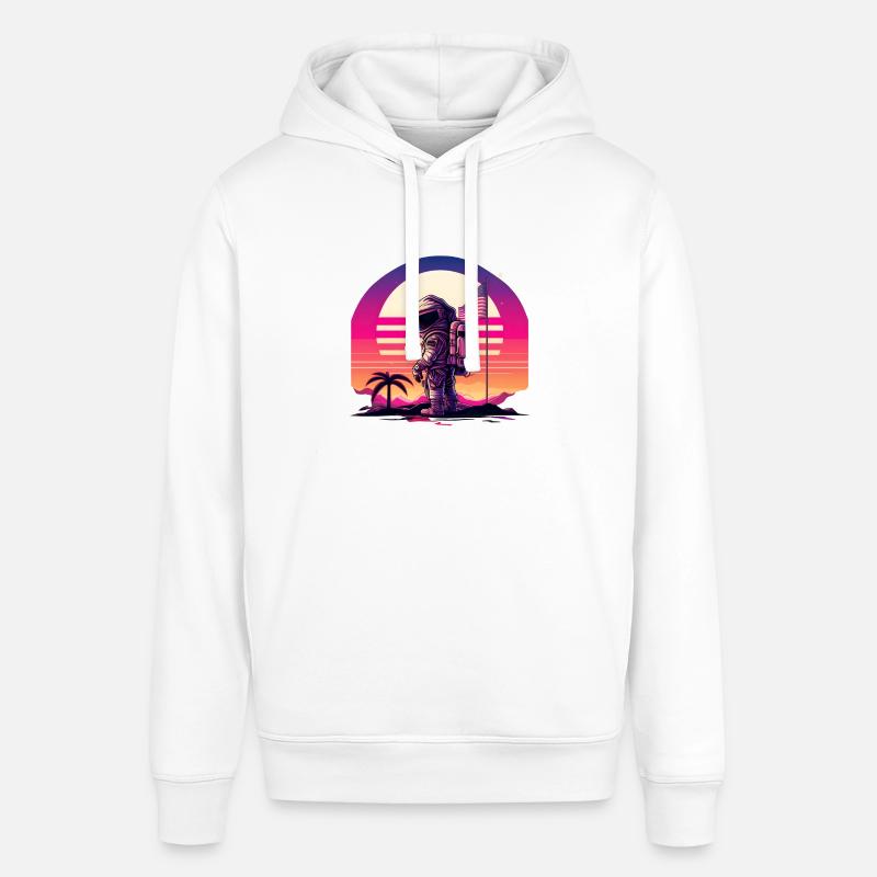Synthwave Astronaut Space Sunset - Sweat à capuche SOUNDER Stanley/Stella Unisexe - blanc