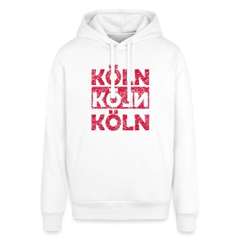 Köln Colonia Kölle Dom Geschenk - Stanley/Stella Unisex Hoodie SOUNDER - Weiß - Vorne - Alina (178cm) & Michal (187cm)