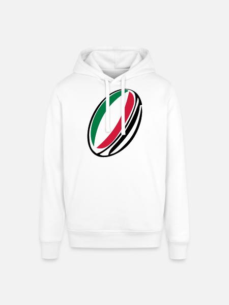 italy rugby ball - Stanley/Stella SOUNDER Unisex Hoodie - white