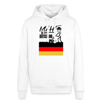 Mäht in Deutschland - Stanley/Stella Unisex Hoodie SOUNDER - Weiß - Vorne - Alina (178cm) & Michal (187cm)