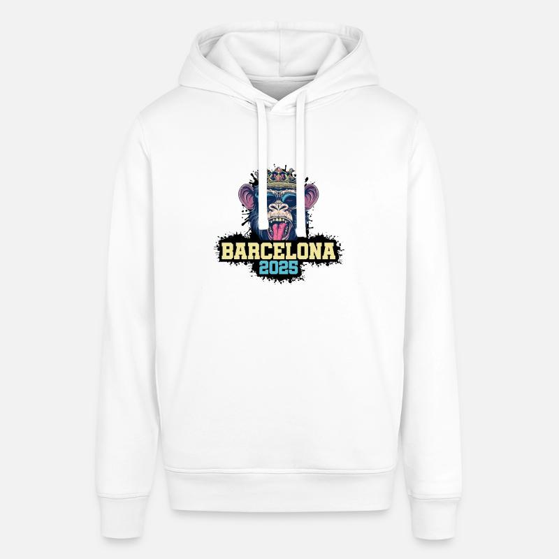 Singe Barcelone 2025 - Sweat à capuche SOUNDER Stanley/Stella Unisexe - blanc