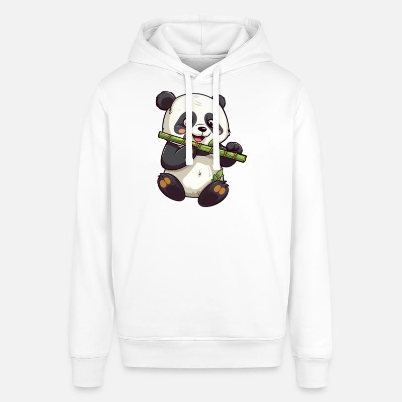Panda mignon mangeant du bambou - Sweat à capuche SOUNDER Stanley/Stella Unisexe - blanc