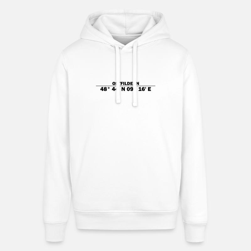 Coordonnées d’Ostfildern - Sweat à capuche SOUNDER Stanley/Stella Unisexe - blanc