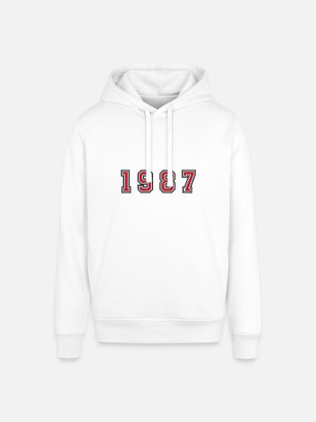 1987 year number - Stanley/Stella SOUNDER Unisex Hoodie - white