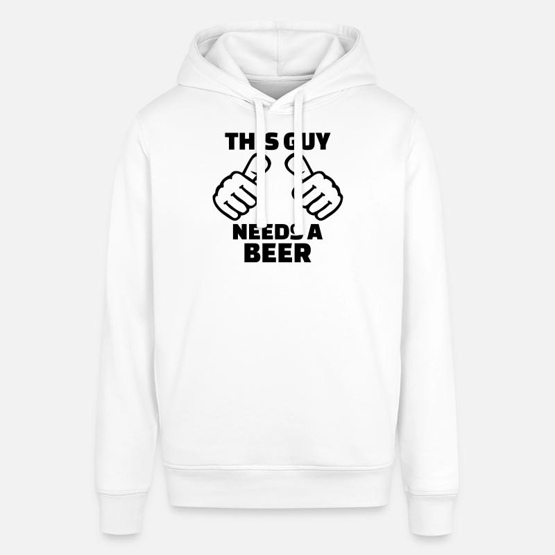 This guy needs a Beer - Sweat à capuche SOUNDER Stanley/Stella Unisexe - blanc