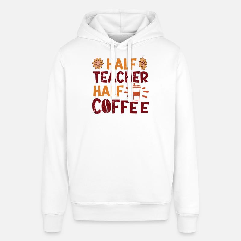 Moitié enseignant Moitié café - Sweat à capuche SOUNDER Stanley/Stella Unisexe - blanc