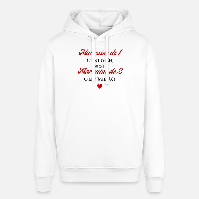 marraine de 1 c'est bien mais de 2 c'est mieux - Sweat à capuche SOUNDER Stanley/Stella Unisexe - blanc