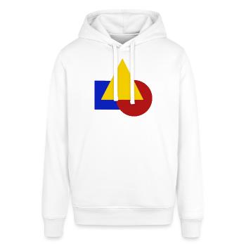 Geometrisch - Stanley/Stella Unisex Hoodie SOUNDER - Weiß - Vorne - Alina (178cm) & Michal (187cm)