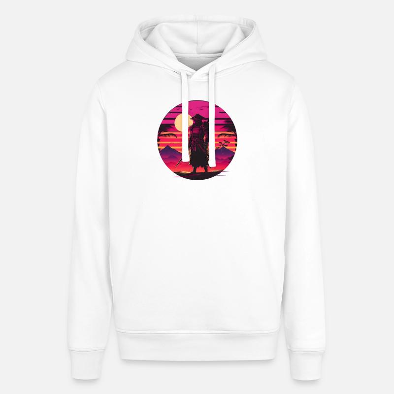 Synthwave Samurai Sunset - Sweat à capuche SOUNDER Stanley/Stella Unisexe - blanc