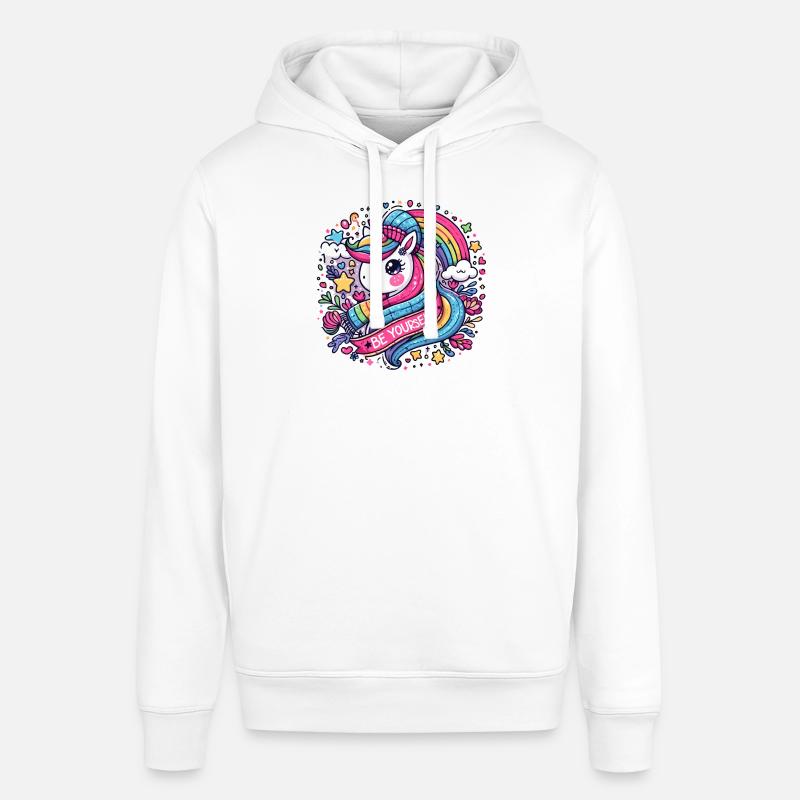 Ensemble bonnet et écharpe Licorne arc-en-ciel - Be Yourself - Sweat à capuche SOUNDER Stanley/Stella Unisexe - blanc