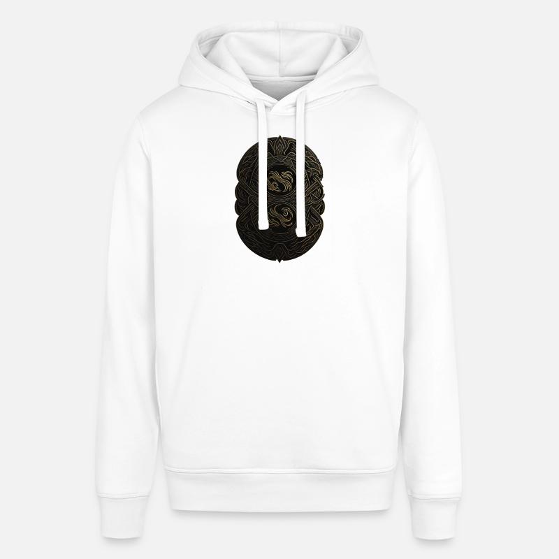 Mayan Black and Gold Monogram - Stanley/Stella SOUNDER Unisex Hoodie - white