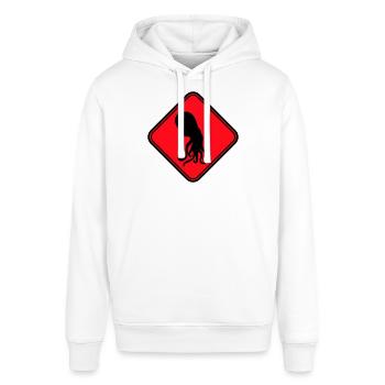 Oktopus Gefahr Schild Achtung Vorsicht Warnung - Stanley/Stella Unisex Hoodie SOUNDER - Weiß - Vorne - Alina (178cm) & Michal (187cm)