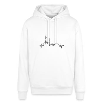 Sydney Herzschlag - Stanley/Stella Unisex Hoodie SOUNDER - Weiß - Vorne - Alina (178cm) & Michal (187cm)