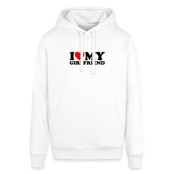 I Love My Girlfriend - Ich Liebe Meine Freundin - Stanley/Stella SOUNDER Unisex Hoodie - white - Front - Alina (178cm) & Michal (187cm)
